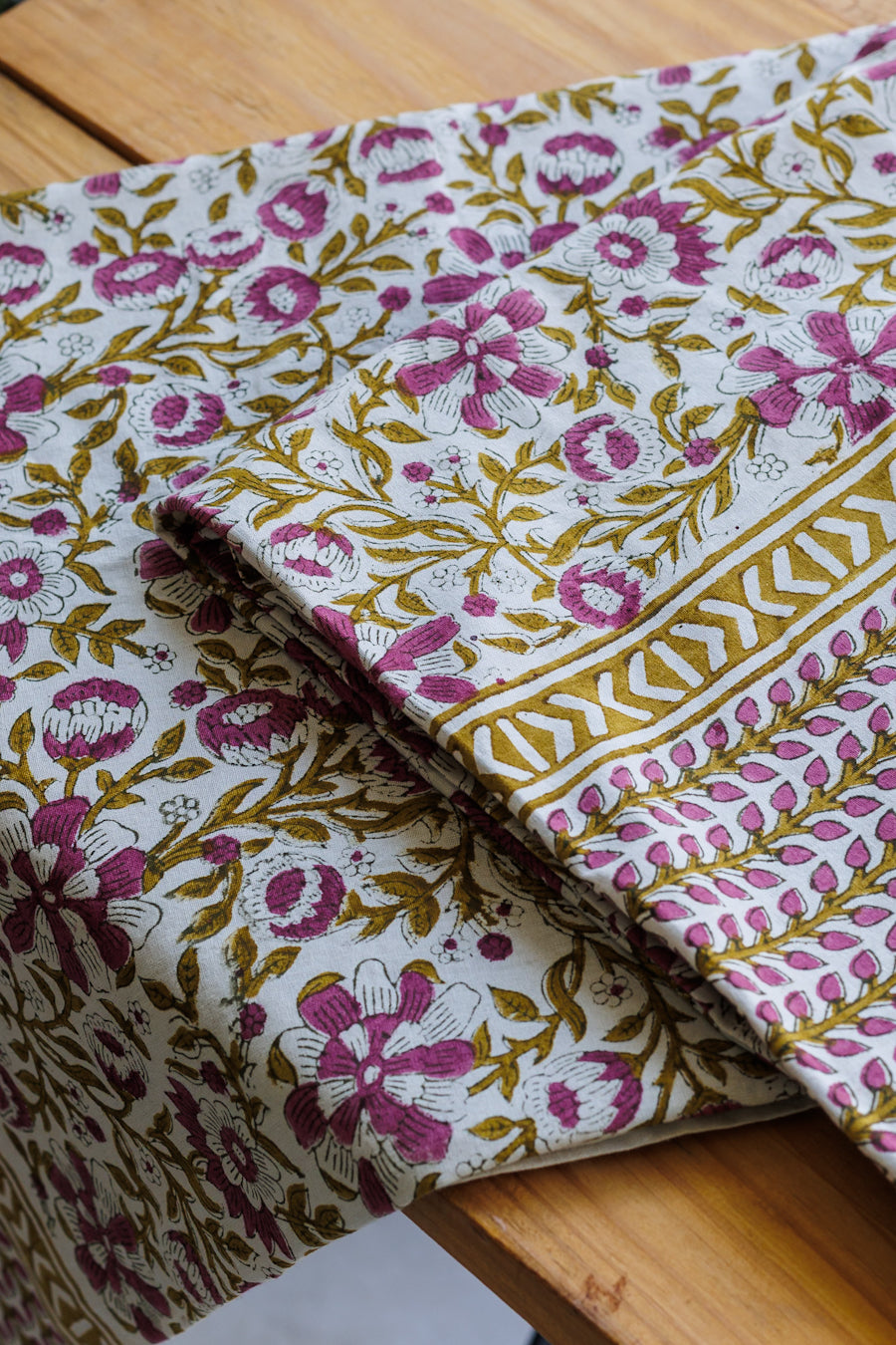 Floral Block Print Table cover