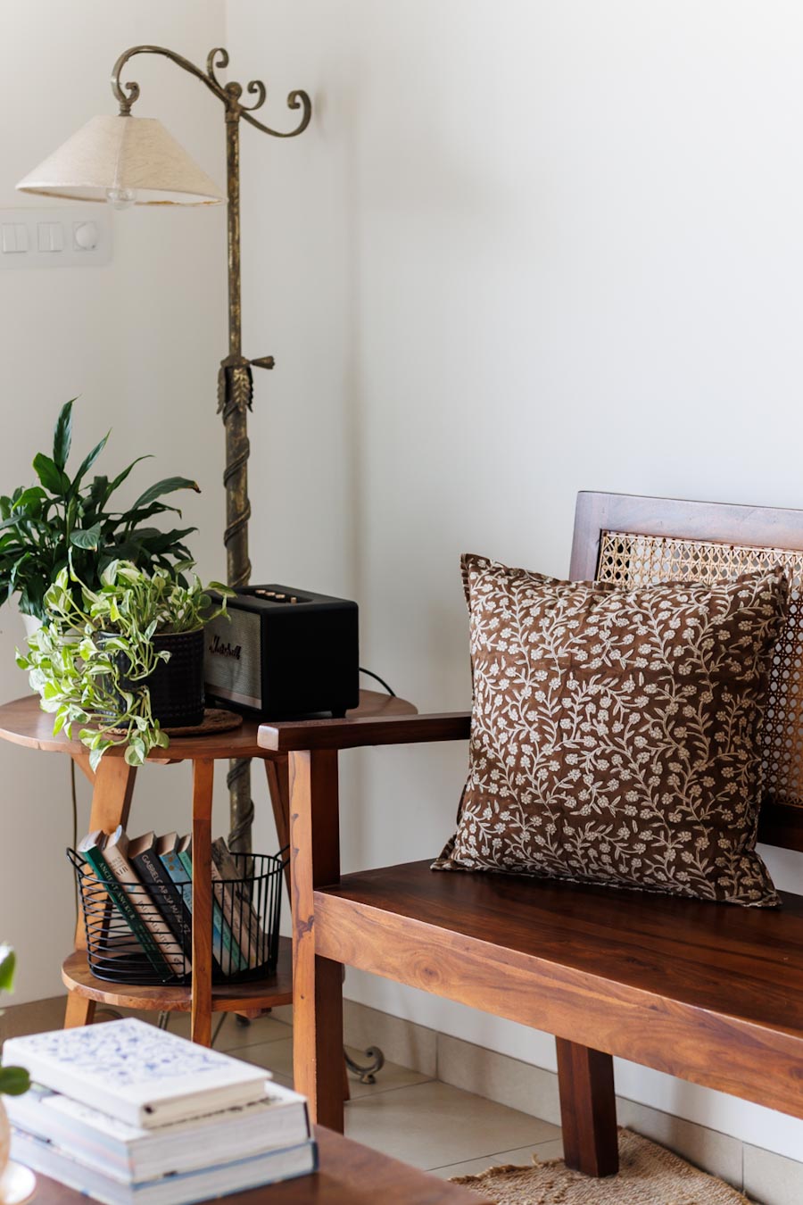 Autumn Block print Cushion Cover in Brown