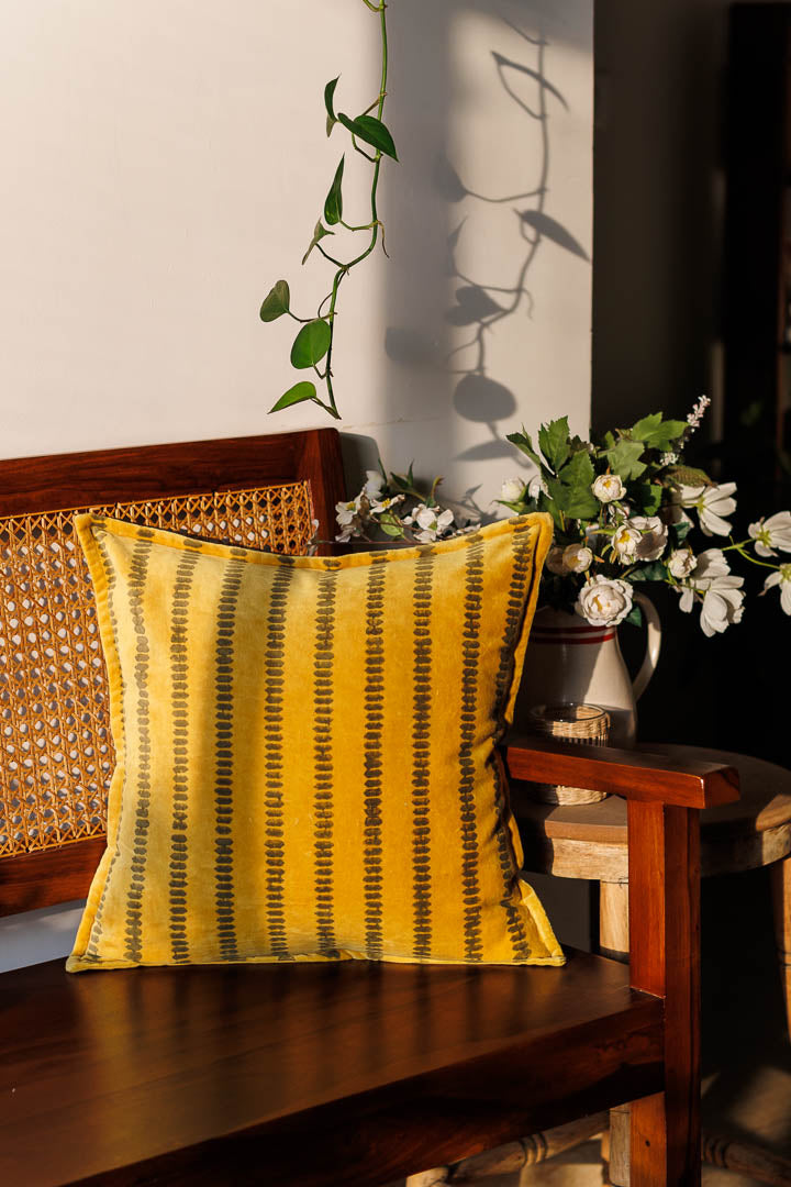 Mustard Velvet Cushion Cover