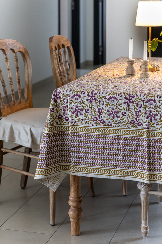 Jamun Colour Block Print Table cover