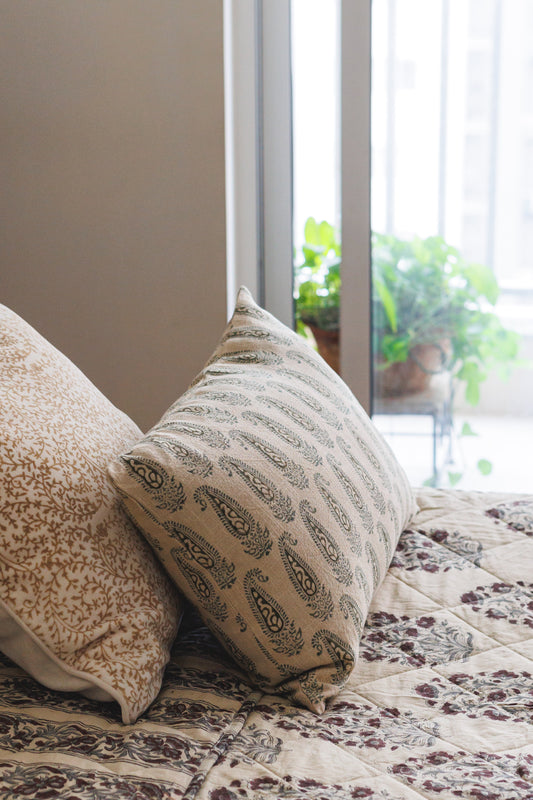 Paisley Block Print Cushion Cover