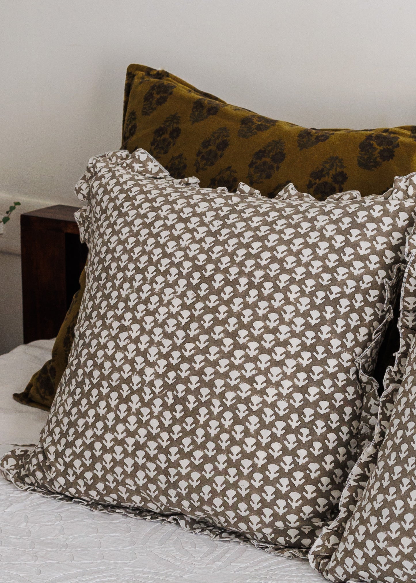 Gaddh Print Frill Cushion Cover