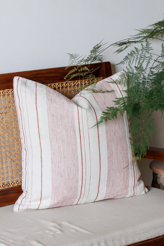 Country Stripes Linen Cushion Cover