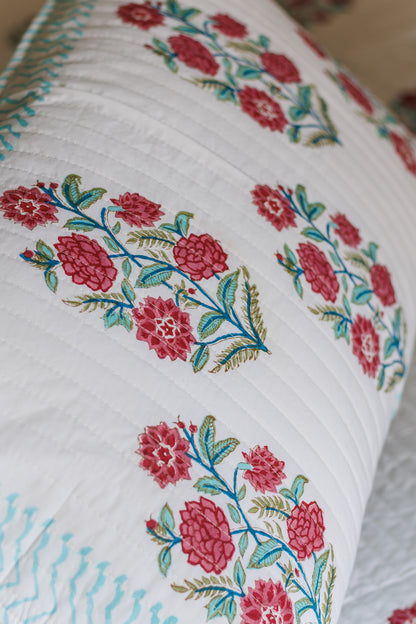 Blockprint Quilted bedspread  in Cotton 