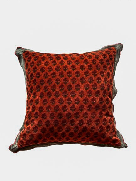 Kesar Block Print Scallop Cushion Cover
