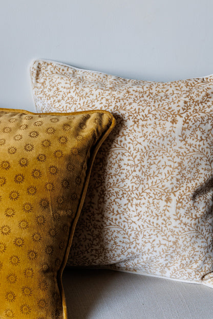 Close up of Mumtaz Velvet Cushion Cover on white background