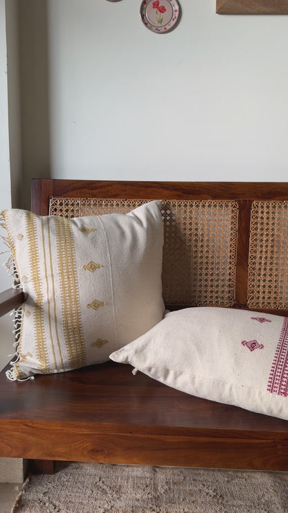 Bhujodi Hand woven organic cotton cushion (Made to order - Ships in two weeks)