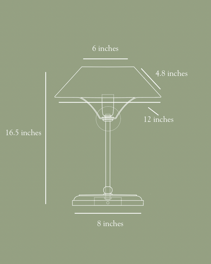 Table lamp size and dimensions 